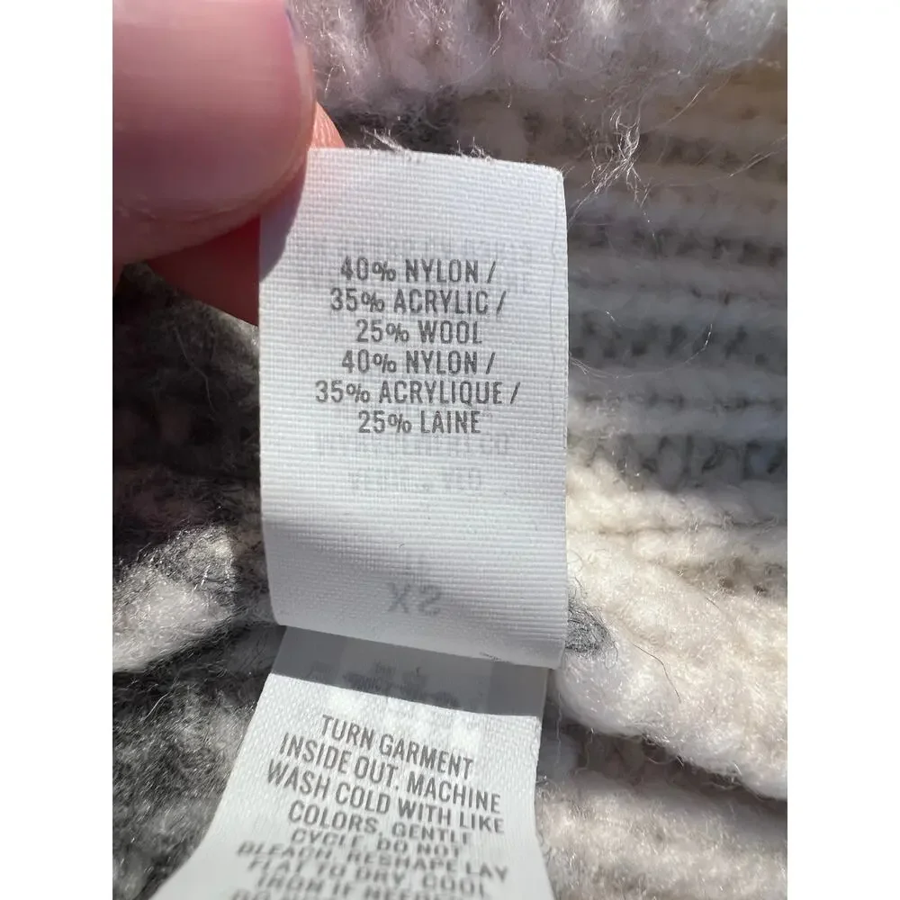 Aerie Sweater Fair Isle Oversized Quarter Zip Pullover Winter Nordic Chunky Cozy - Picture 6 of 6